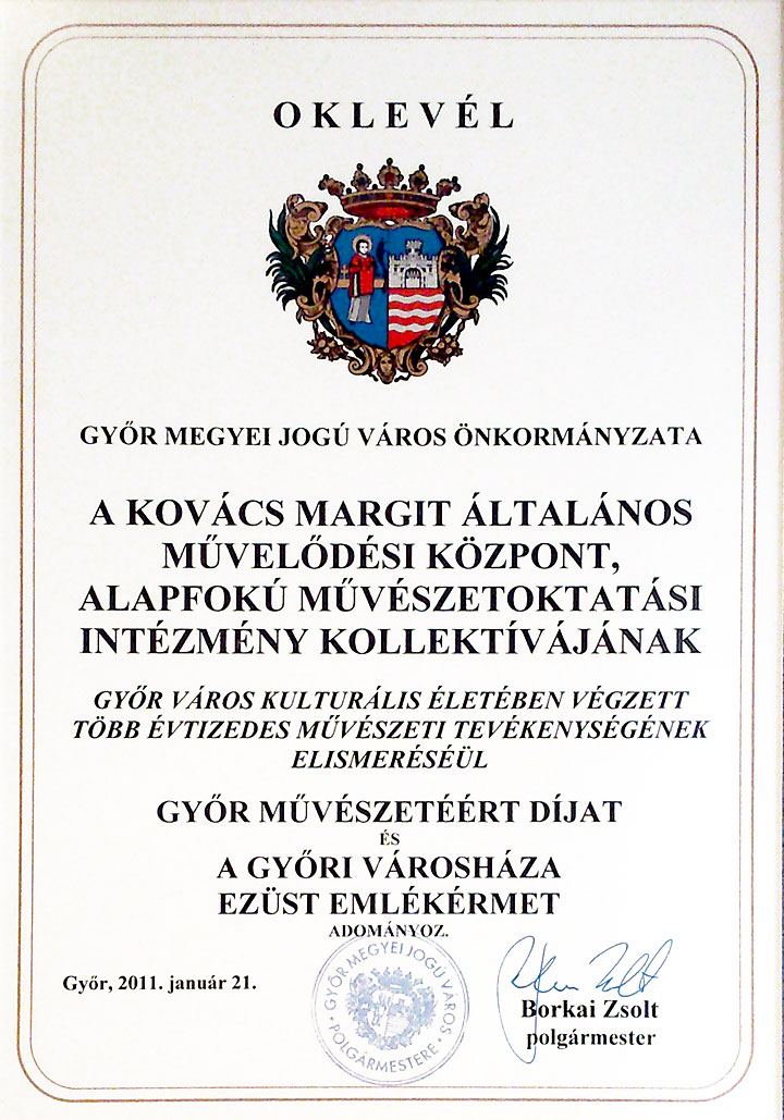 Győr művészetéért díj